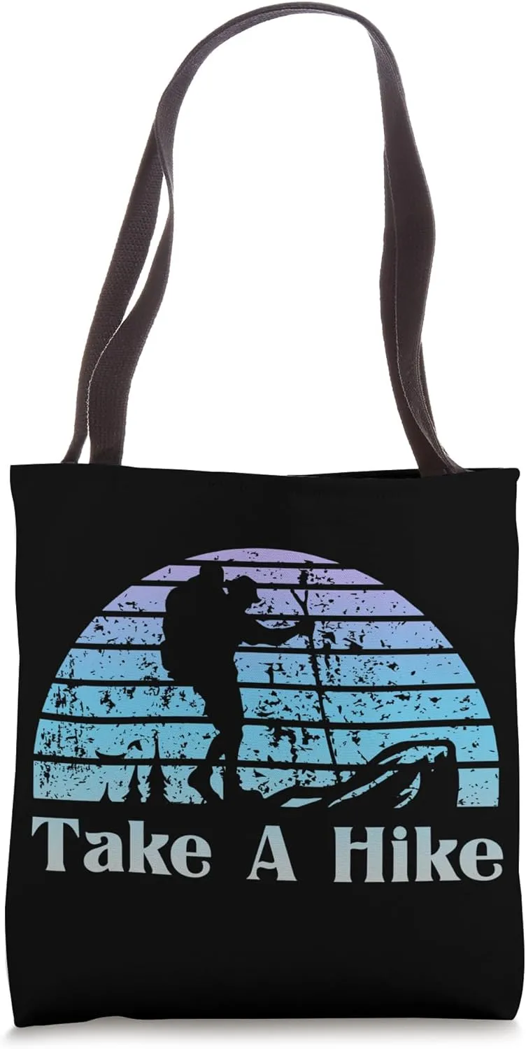 Hiking Saying, Mountain Lines, Alps Motif, Hiking. Tote Bag