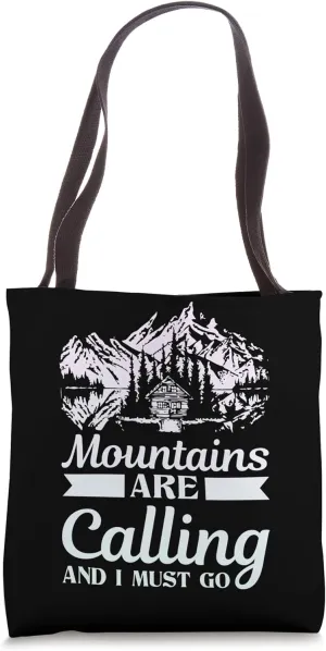Hiking Saying, Mountain Lines, Alps Motif, Hiking. Tote Bag