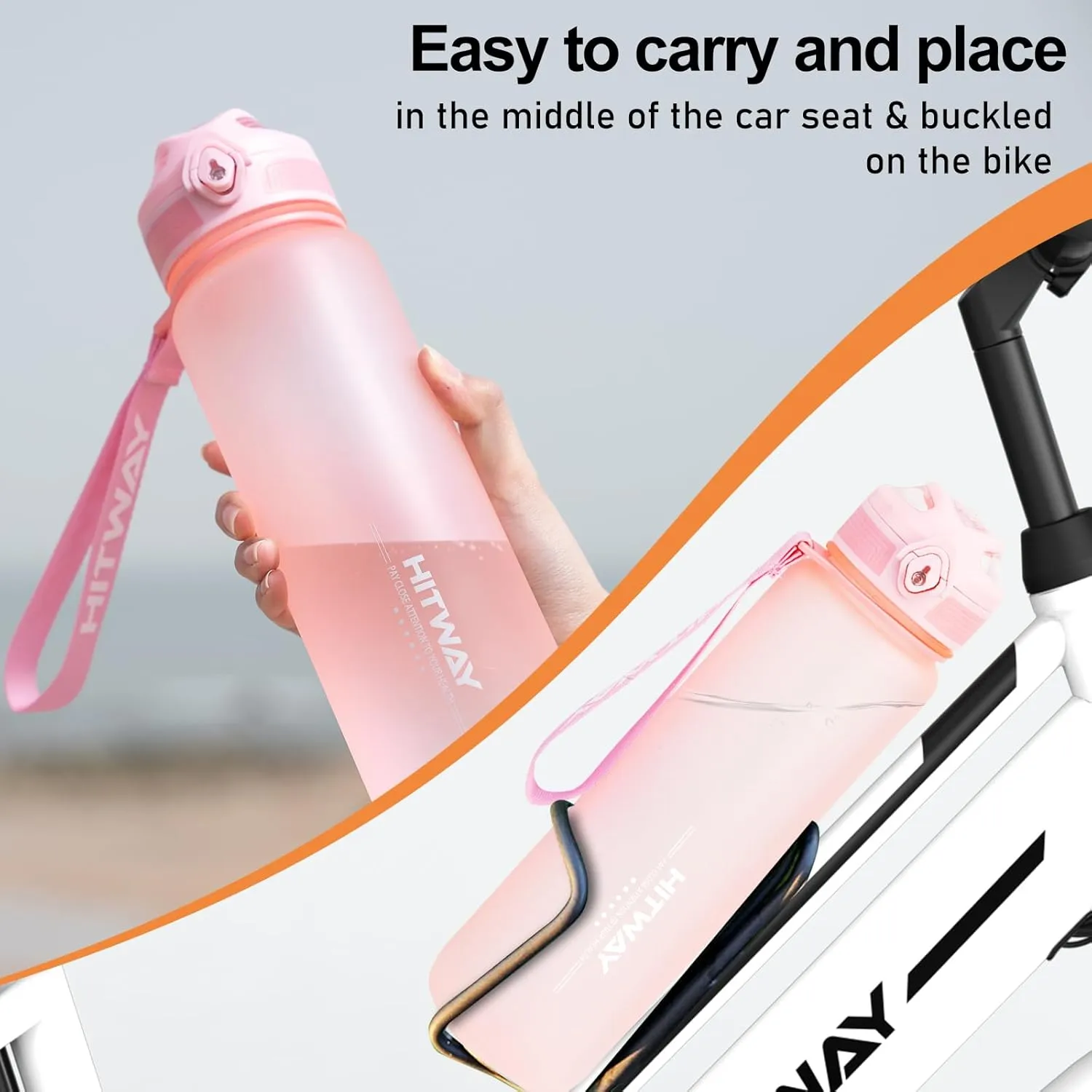 HITWAY 32 oz Sports Water bottle,BPA Free Drinks Water Bottles with Fruit Strainer,Leakproof Tritan BPA Free Non-Toxic Water Jug for Fitness,Gym,Sports,Outdoors,Cycling