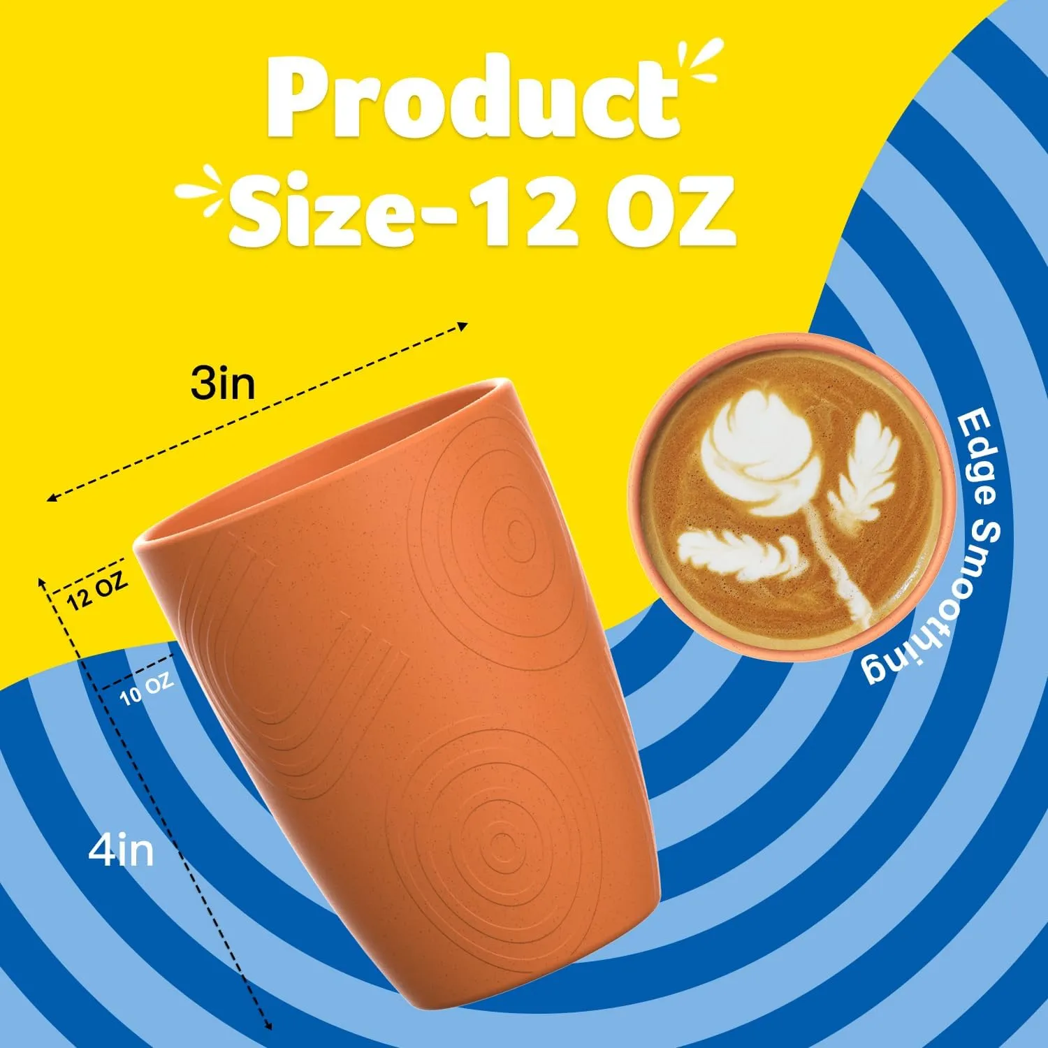 Homienly Wheat Straw Cups 8 PCS Plastic Cups Unbreakable Drinking Cup Reusable Dishwasher Safe Water Glasses with 4 Colors (12 OZ)