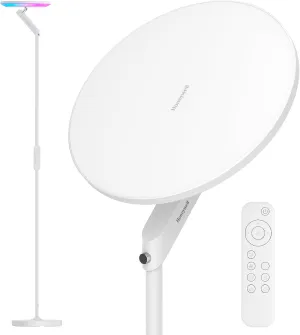 HONEYWELL Floor Lamps for Living Room- F2 Sunturalux™ 2 in 1 40w/3000lm 10.83'' Panel Super Bright Led Floor Lamp with Remote Control,Modern Tall Lamp 6 RGB Modes Standing Lamp for Bedroom,Office