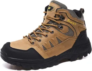 hongrenamz Mens Walking Waterproof Boots Hiking Lightweight Breathable Trekking Shoes