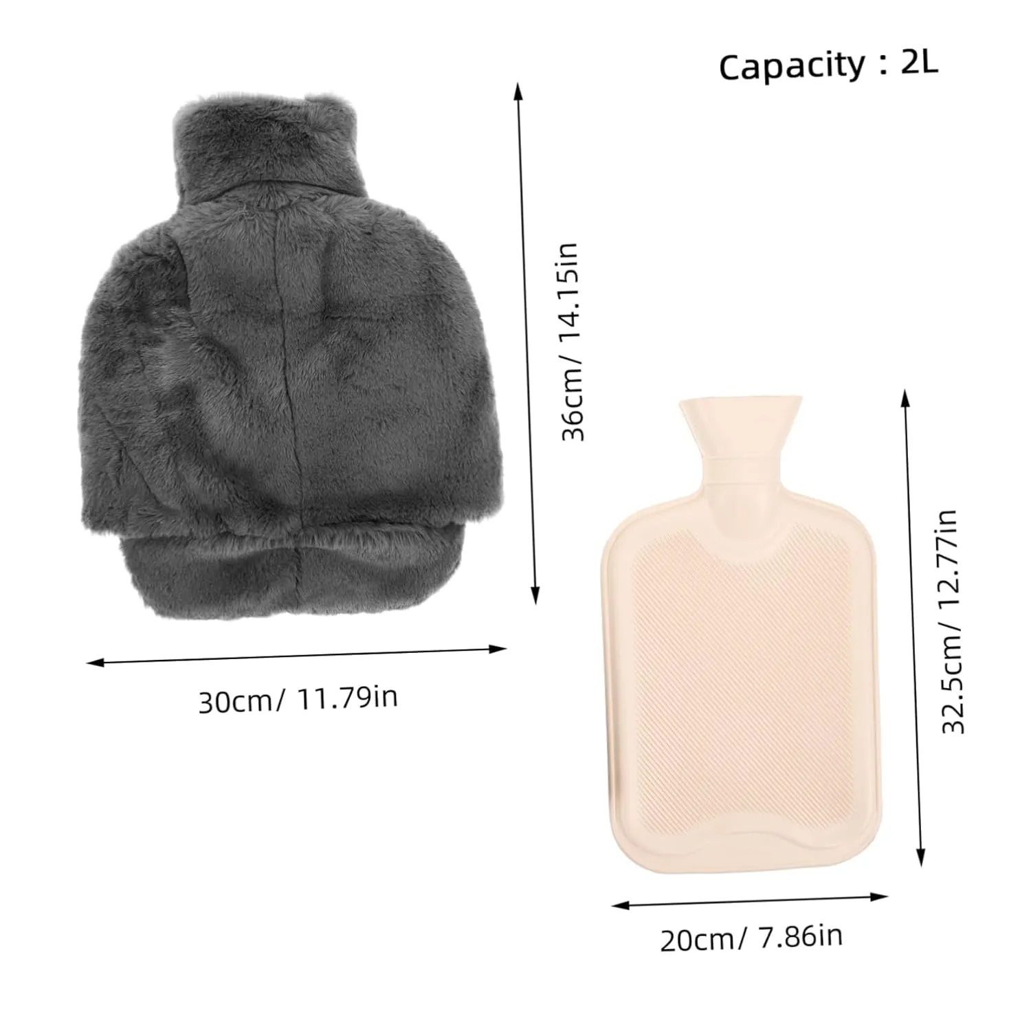 Hot Water Bottle with Cover Feet Warmer Bag for Lasting Warmth Winter Supplies for Home Office Outdoors Insulated and Refillable Design Deep
