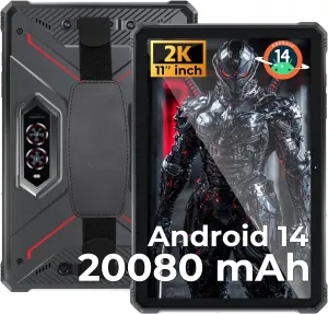 HOTWAV R9 Pro 2025 Rugged Tablet Android 14-2K 11 Inch 20080mAh Waterproof Tablet, 20GB 256GB/2TB SD Outdoor Tablets, 64MP 16MP Camera IP68&IP69K/Dual SIM 4G/WiFi 5/Face ID, GPS/OTG/Camping Lanten
