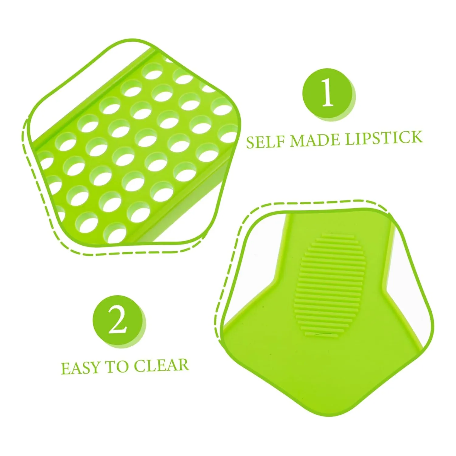 Housoutil 3pcs Lipstick Filling Mold Crafting Kit Containers Making Supplies Accessories Tray Lip Tint Lip Gloss Liners Clear DIY Supplies Plastic Green