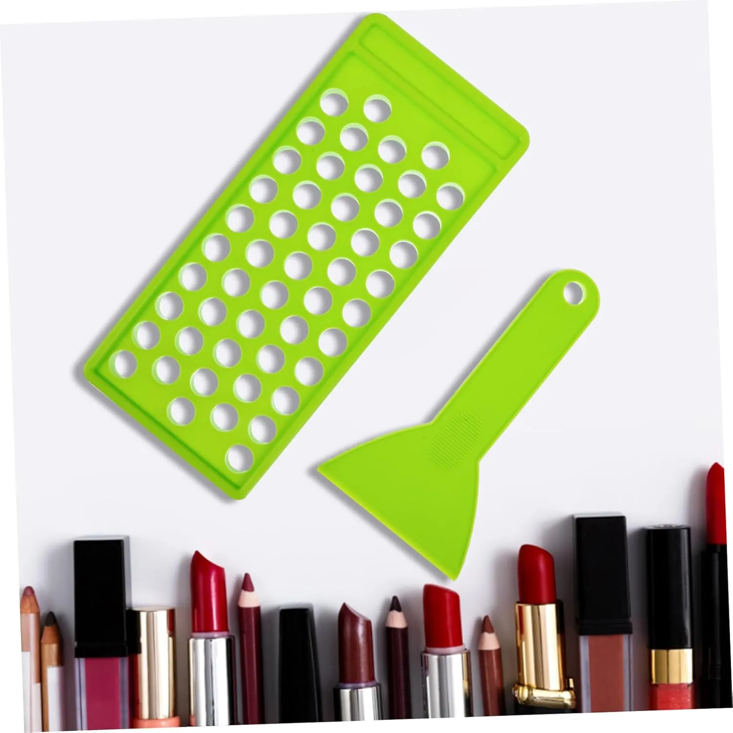 Housoutil 3pcs Lipstick Filling Mold Crafting Kit Containers Making Supplies Accessories Tray Lip Tint Lip Gloss Liners Clear DIY Supplies Plastic Green