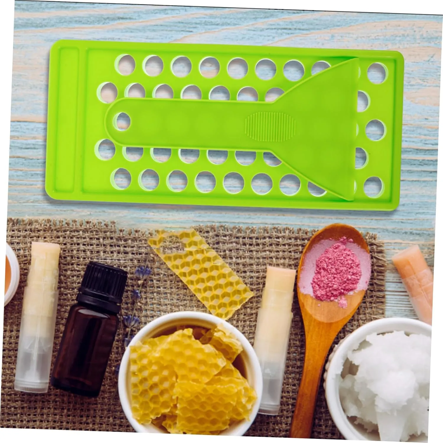 Housoutil 3pcs Lipstick Filling Mold Crafting Kit Containers Making Supplies Accessories Tray Lip Tint Lip Gloss Liners Clear DIY Supplies Plastic Green