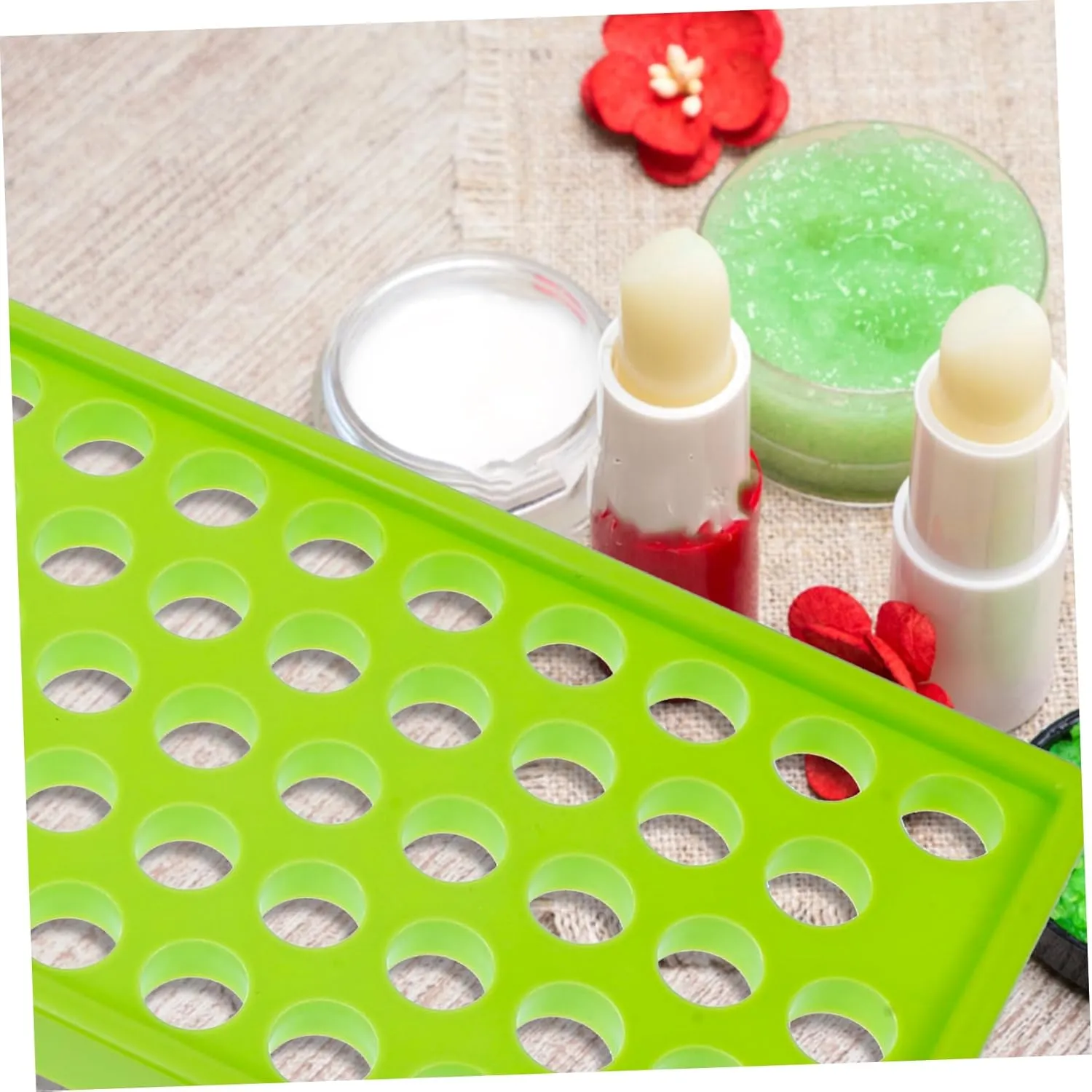 Housoutil 3pcs Lipstick Filling Mold Crafting Kit Containers Making Supplies Accessories Tray Lip Tint Lip Gloss Liners Clear DIY Supplies Plastic Green