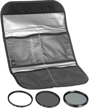 Hoya 46mm (HMC UV / Circular Polarizer / ND8) 3 Digital Filter Set with Pouch