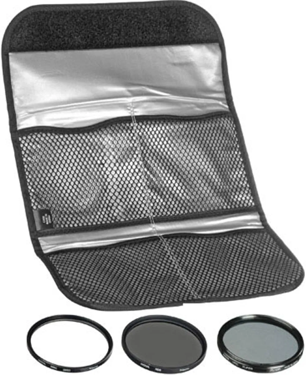 Hoya 46mm (HMC UV / Circular Polarizer / ND8) 3 Digital Filter Set with Pouch