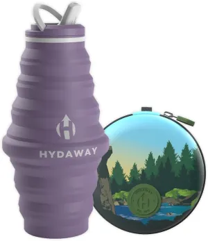 HYDAWAY Hydration Travel Pack - 25oz Collapsible Water Bottle with Flip-Top Lid and Protective Travel Case - BPA-Free, Leak-Resistant, Reusable Bottle for Travel, Hiking, and Daily Use