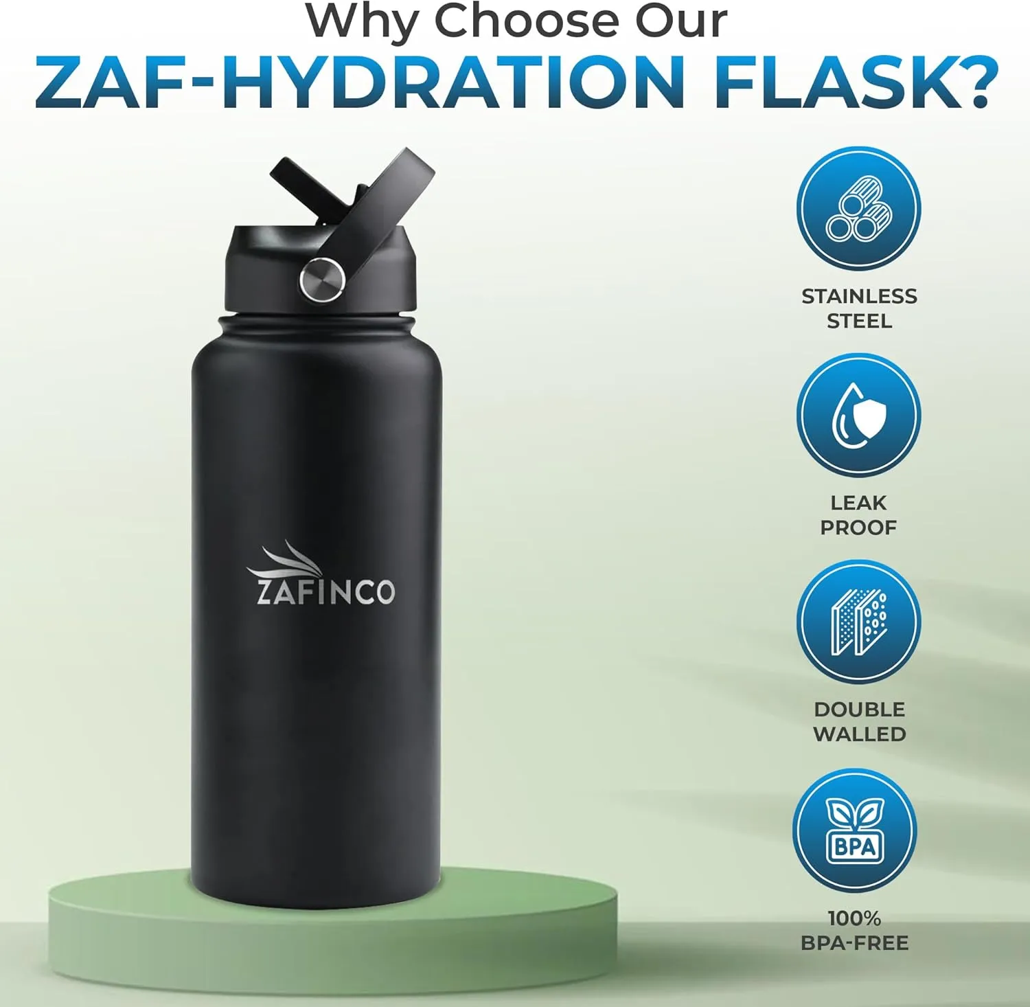 HYDRA FLASK Double Walled Insulated Water Bottle with Straw - 32 oz BPA Free Stainless Steel Water Bottle with Leak Proof Lid for Gym, Sports, Travel, & School, Keep Cold for 24H & Hot for 12H