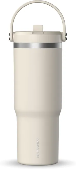 Hydrapeak Nomad 32 oz Tumbler with Handle and Straw Lid, Leakproof, Double Insulated, 32oz Cup Stainless Steel (Stone)