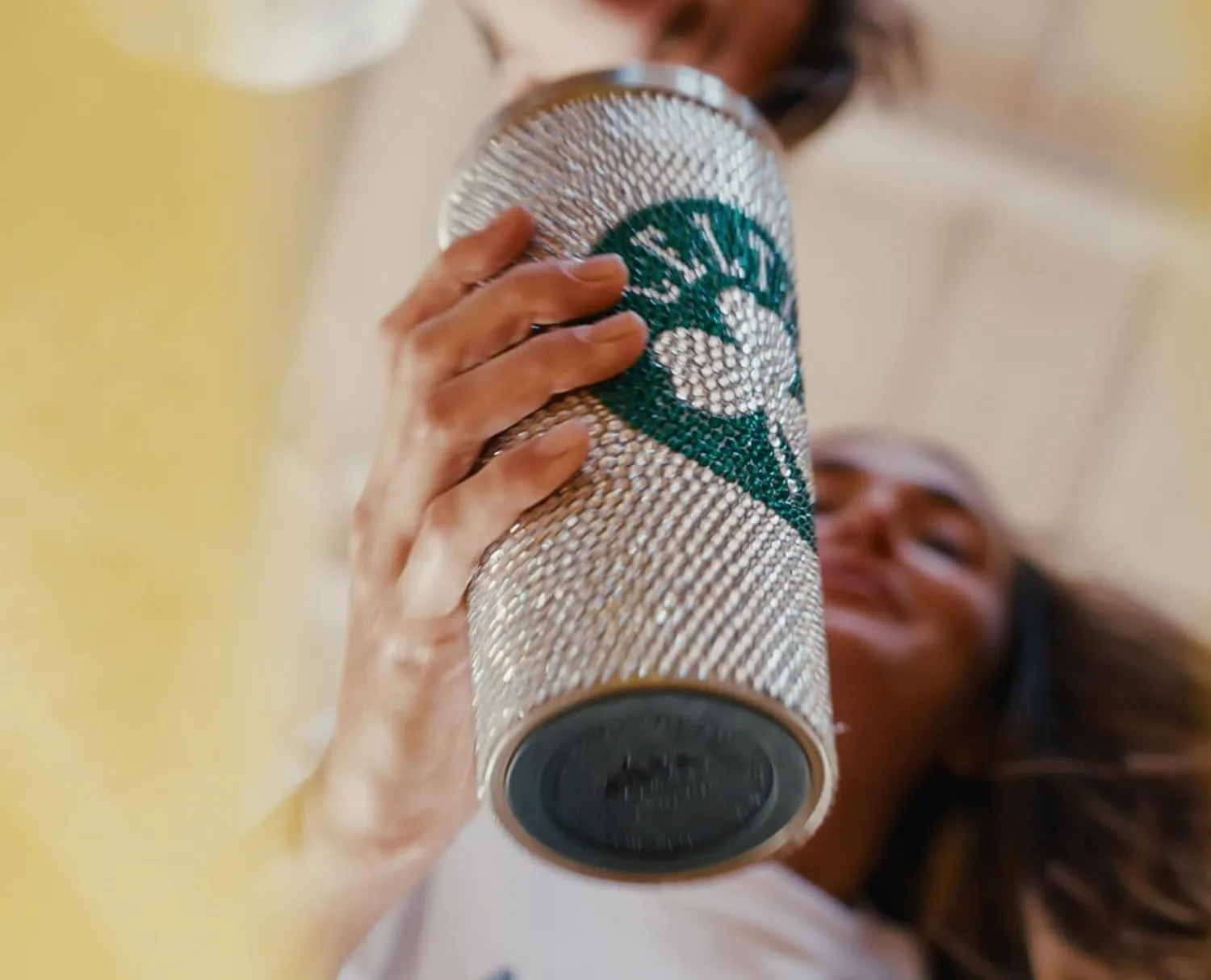 Hydrapeak x NBA Officially Licensed Denver Nuggets 25 oz Rhinestone Bling Tumbler with Straw Lid, Glitter Leakproof Stainless Steel Water Bottle