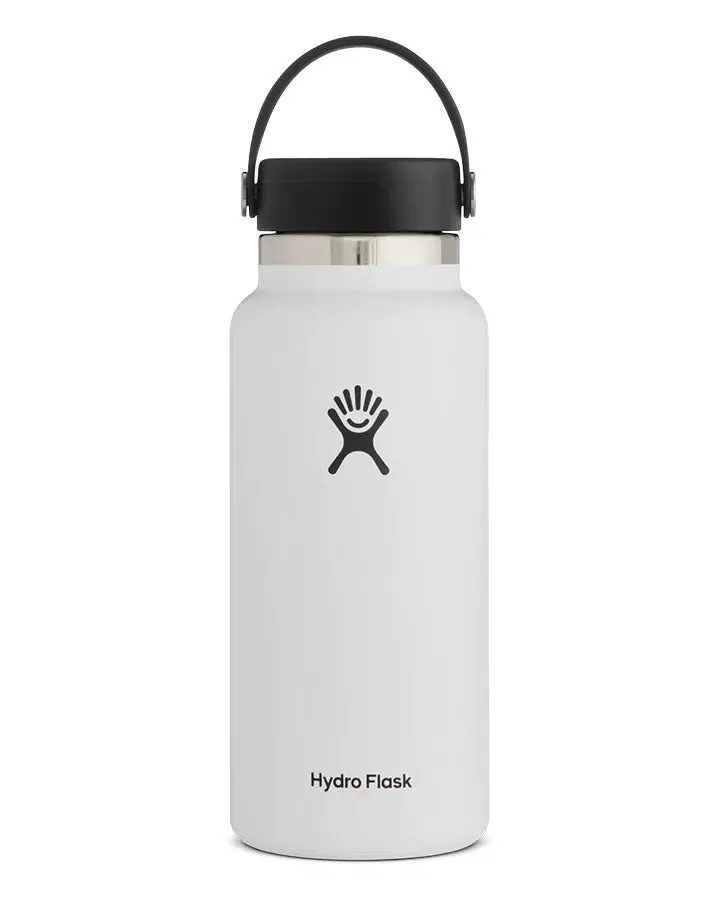Hydroflask Bottle w/ Flex Straw Cap ~ White