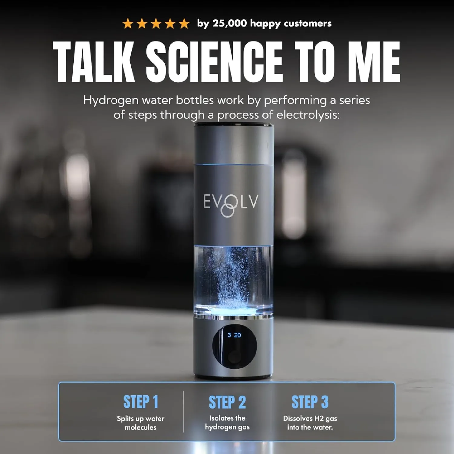 Hydrogen Water Bottle Generator – SPE & PEM Water Ionizer 5.42PPM, Highest H2 Concentration – Portable 8oz Hydrogenated Water Bottle – Leak-Proof Hydrogen Water Machine, Easy to Use – Carbon