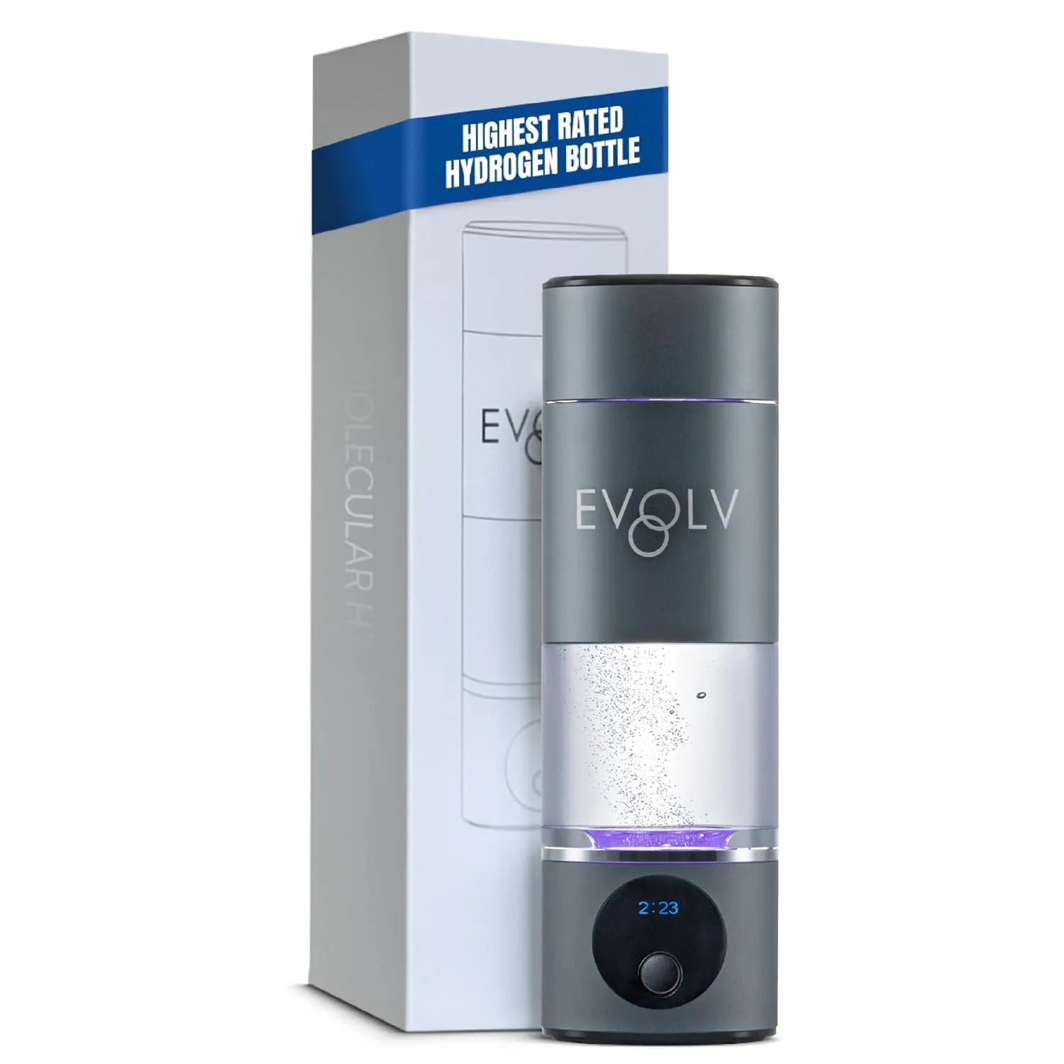 Hydrogen Water Bottle Generator – SPE & PEM Water Ionizer 5.42PPM, Highest H2 Concentration – Portable 8oz Hydrogenated Water Bottle – Leak-Proof Hydrogen Water Machine, Easy to Use – Carbon