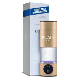 Hydrogen Water Bottle Generator – SPE & PEM Water Ionizer 5.42PPM, Highest H2 Concentration – Portable 8oz Hydrogenated Water Bottle – Leak-Proof Hydrogen Water Machine, Easy to Use – Champagne