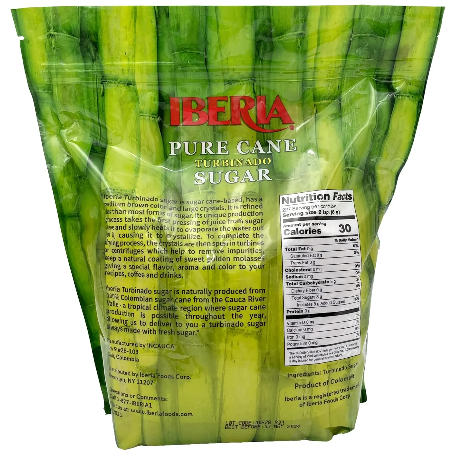 Iberia Pure Cane Turbinado Sugar, 4 lb. (Pack of 2)