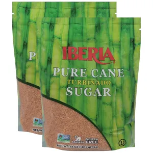 Iberia Pure Cane Turbinado Sugar, 4 lb. (Pack of 2)