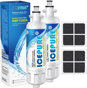 ICEPURE 46-9690 Replacement for LG LT700P ADQ36006101, Kenmore Elite 46 9690, LFXC24726S, 469690, ADQ36006102 LMXS27626S LFXS30766S Refrigerator Water Filter and LT120F Fresh Air Filter,2Combo