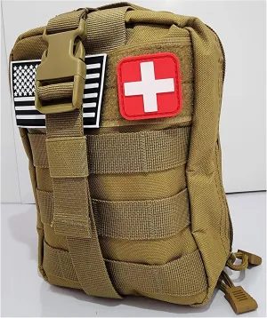 Individual First Aid/Trauma Kit in Modular Bag for Emergency and Preparedness (2-Kits, Tan)