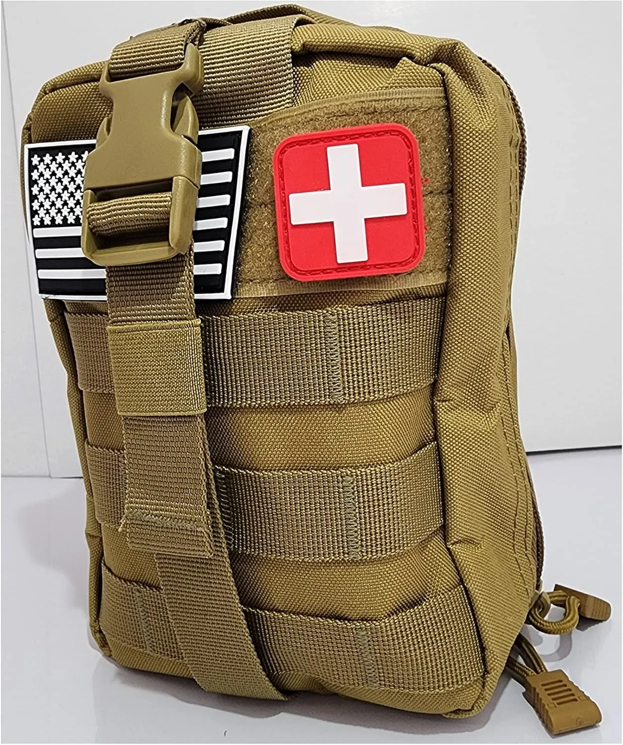 Individual First Aid/Trauma Kit in Modular Bag for Emergency and Preparedness (2-Kits, Tan)