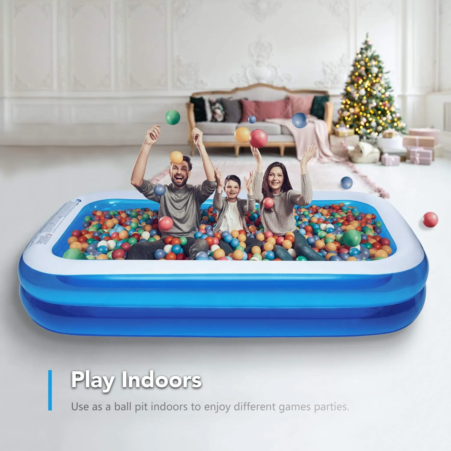Inflatable Swimming Pool 120" X72" X20" Family Swim Center for Kids Full-Sized Lounge Pool for Kids Adults Easy Set for Backyard Summer Water Party Outdoor Kiddie Pools