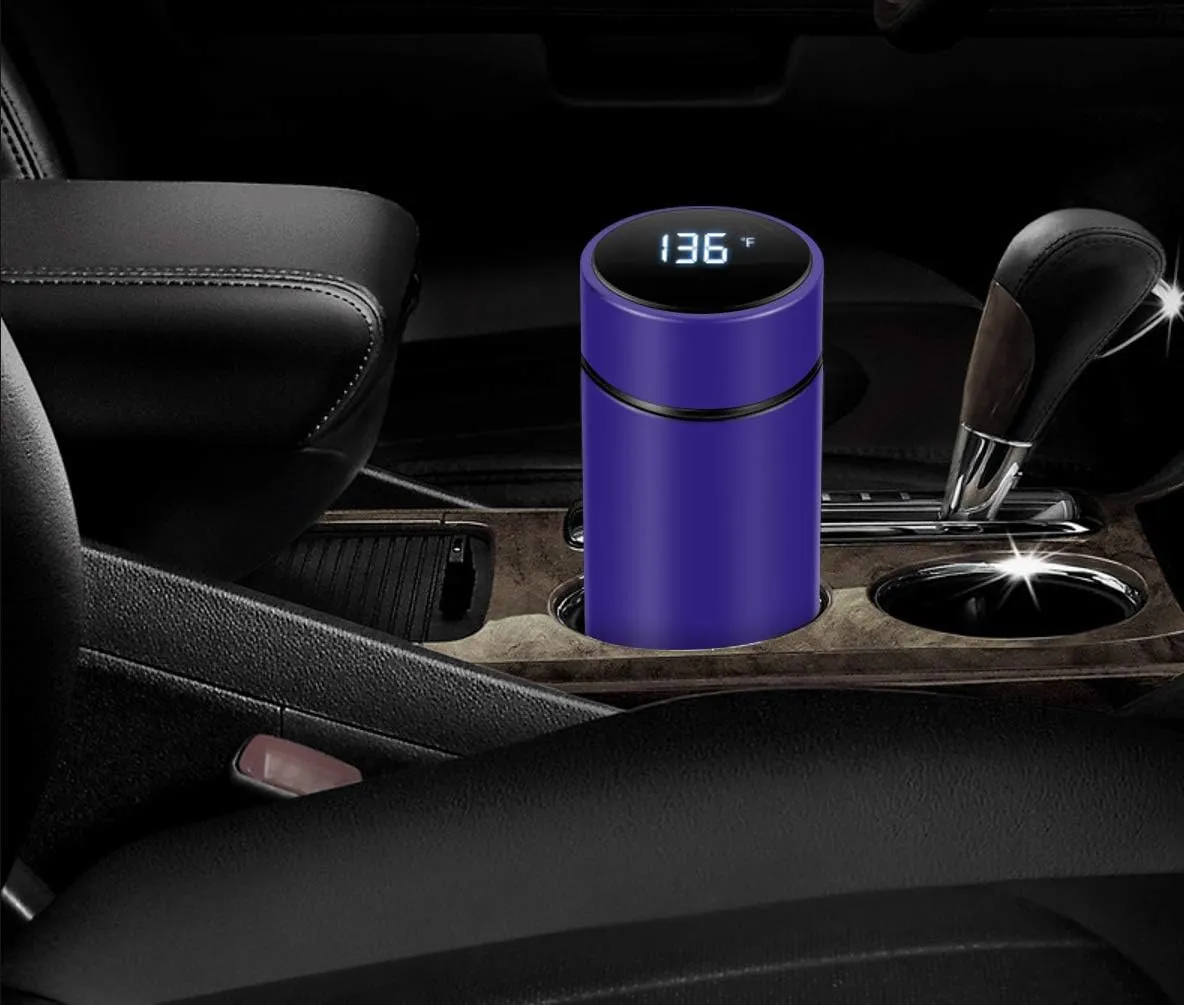 Insulated bottle,Coffee bottle,Tea Infuser Bottle,Smart Sports Water Bottle with LED Temperature Display,Double Wall Vacuum Insulated Water Bottle, Stay Hot for 24 Hrs,Cold for 24 Hrs (Blue)