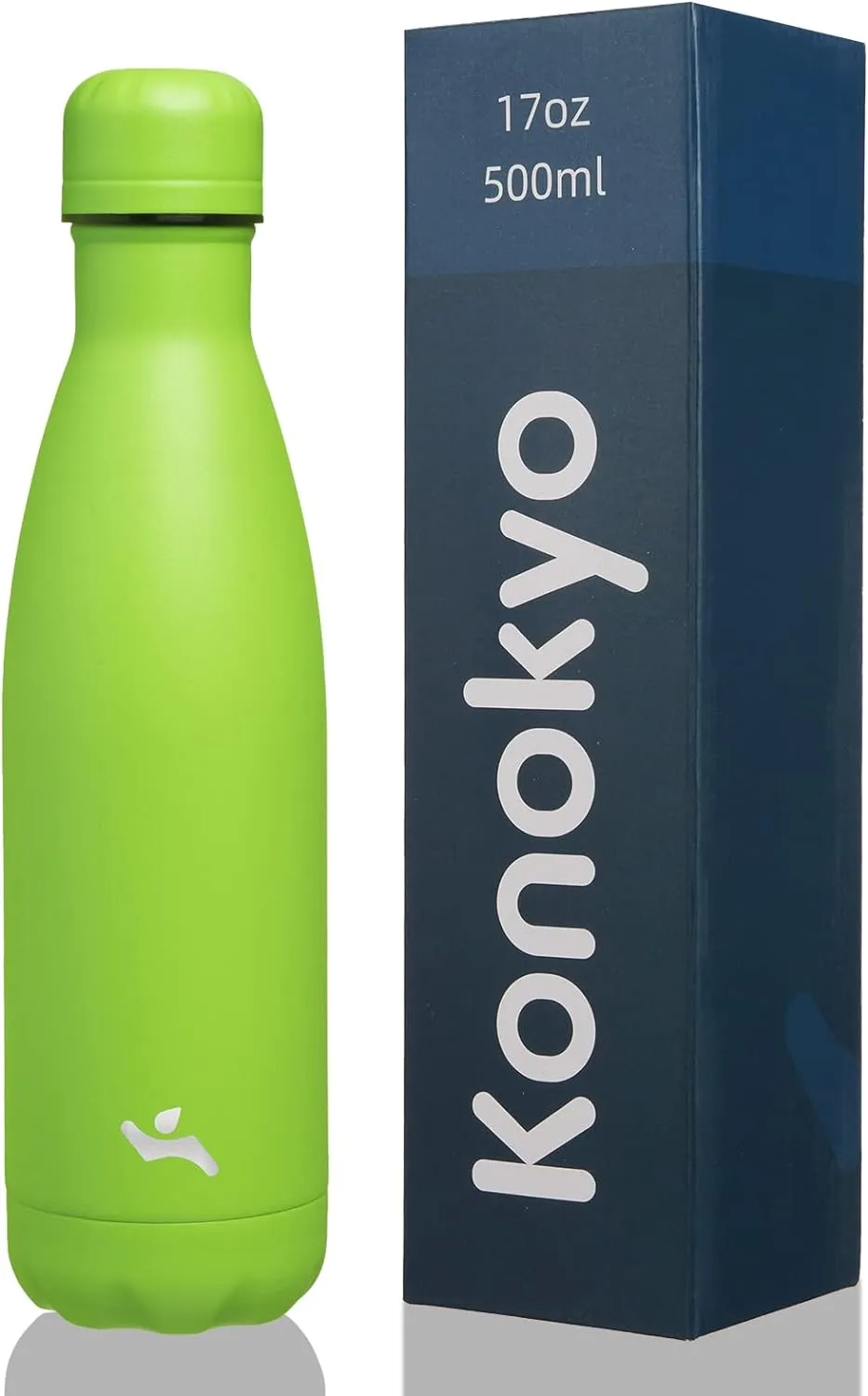 Insulated Water Bottles,17 oz Double Wall Stainless Steel Vacumm Metal Flask for Sports Travel,Green