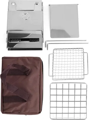 Integrated Folding Firewood Stove Stainless Steel Outdoor Camping BBQ Grill