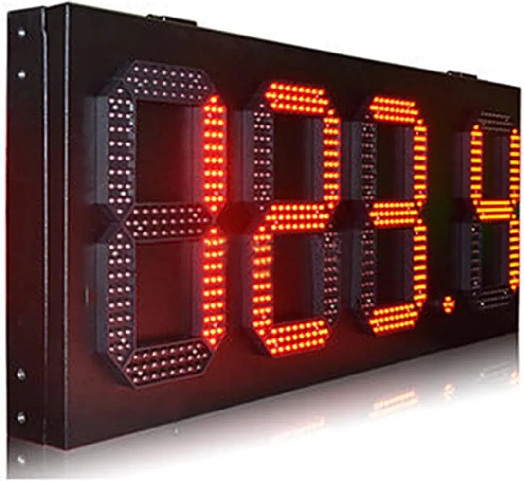 Interval Timer Rainproof Iron Box 12 Inch High Brightness Red 888.8 Format Digital LED Gasoline Price Dis-Play 7-Segment LED Digital Signboard Gym Clock Timer (3 Digit Countdown 1)