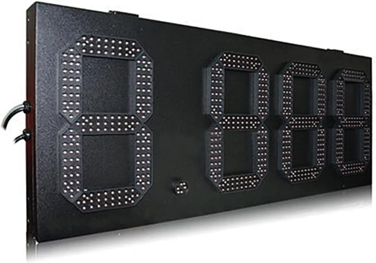 Interval Timer Rainproof Iron Box 12 Inch High Brightness Red 888.8 Format Digital LED Gasoline Price Dis-Play 7-Segment LED Digital Signboard Gym Clock Timer (3 Digit Countdown 1)