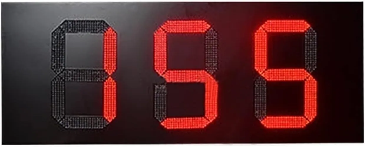 Interval Timer Rainproof Iron Box 12 Inch High Brightness Red 888.8 Format Digital LED Gasoline Price Dis-Play 7-Segment LED Digital Signboard Gym Clock Timer (3 Digit Countdown 1)