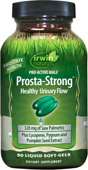 Irwin Naturals Prosta-Strong - 90 Softgels - Prostate Health Support with Saw Palmetto, Lycopene & Pumpkin Seed - Supports Urinary Flow