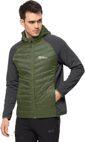 Jack Wolfskin Mens Routeberg Pro Hybrid Hooded Jacket - Greenwood - S