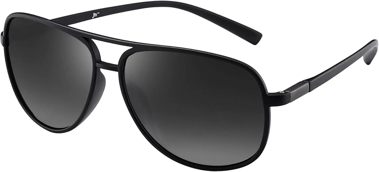 JM Retro Polarized Aviator Sunglasses for Men Women Tangle Free Oversized Plastic Sunglasses UV400 Protection