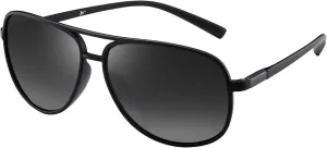 JM Retro Polarized Aviator Sunglasses for Men Women Tangle Free Oversized Plastic Sunglasses UV400 Protection