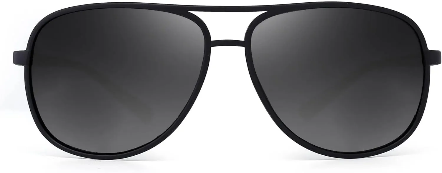 JM Retro Polarized Aviator Sunglasses for Men Women Tangle Free Oversized Plastic Sunglasses UV400 Protection