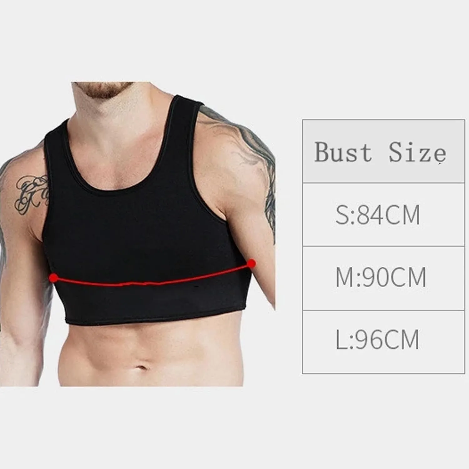JOCKMAIL Men's Neoprene Brace Vest Chest Support Strap Fitness Gym Sports Bra Vest Mens Chest Compression Vest
