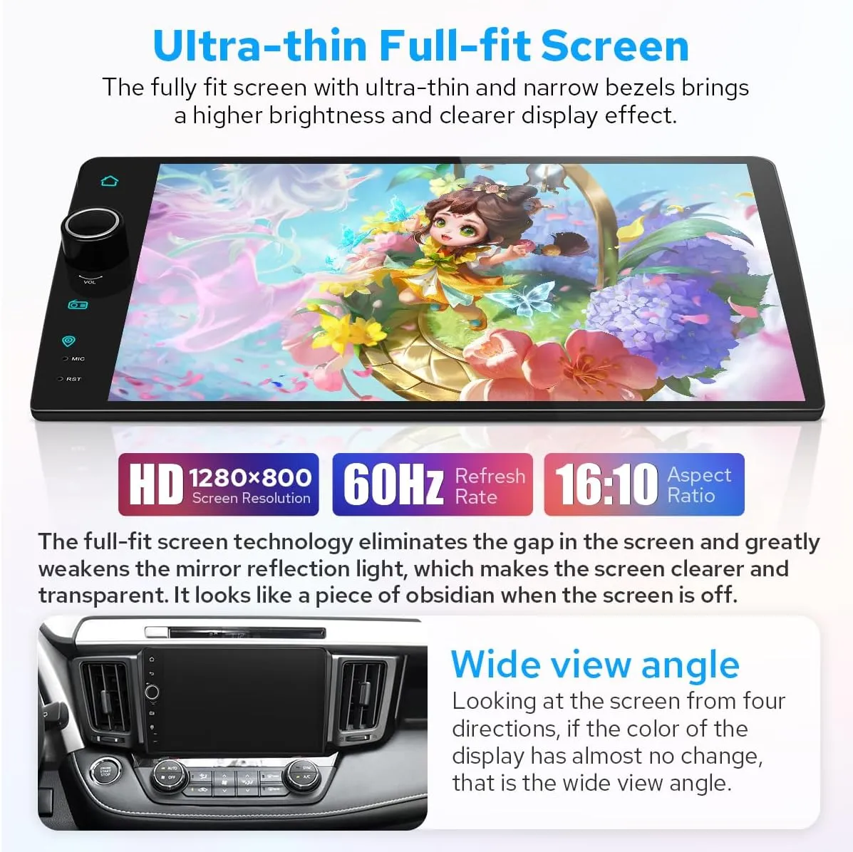 JOYING Car Stereo Carplay for Toyota RAV4 Radio 2013-2018 Android 12 Head Unit 9 inch Touch Screen 8GB 128GB with Android Auto GPS Navigation Bluetooth Mirror Link DSP(JY-TZ186N8)