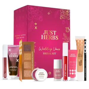Just Herbs Kit Glam Essentials with Matte Lipstick | Lip & Cheek Tint | Strobe Cream | Kajal | Sindoor | Eyeshadow Palette | Nail Paint | Serum Foundation | Blush Drops All in One Makeup pack 9