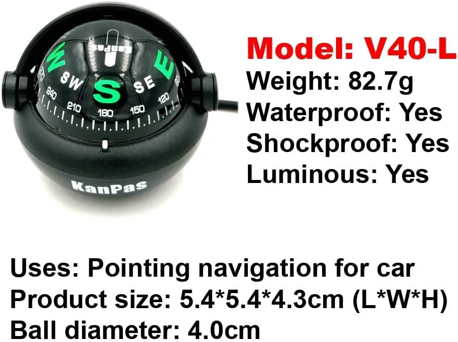 KanPas Automotive Compass Ball for Car or Boat