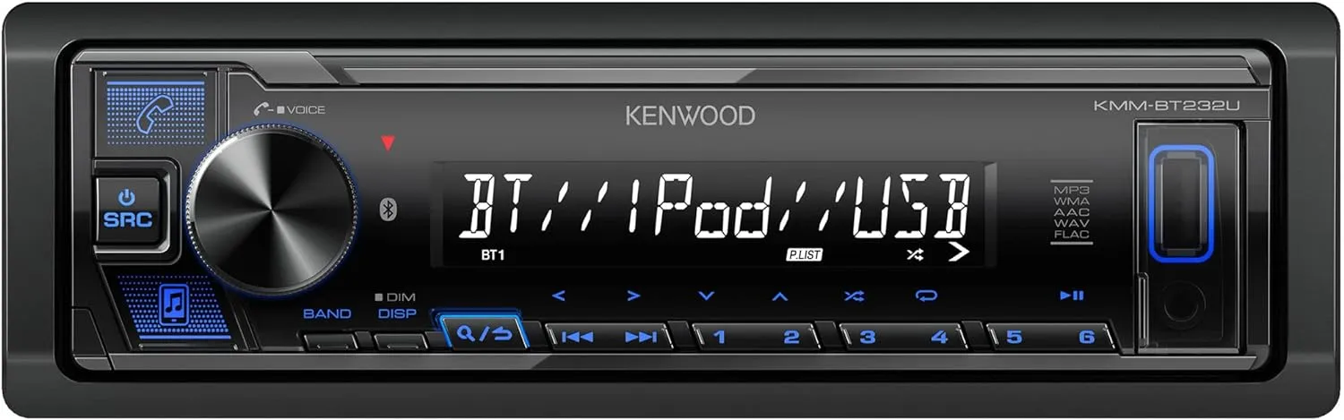 KENWOOD KMM-BT232U Bluetooth Car Stereo with USB Port, AM/FM Radio, MP3 Player, Detachable Face