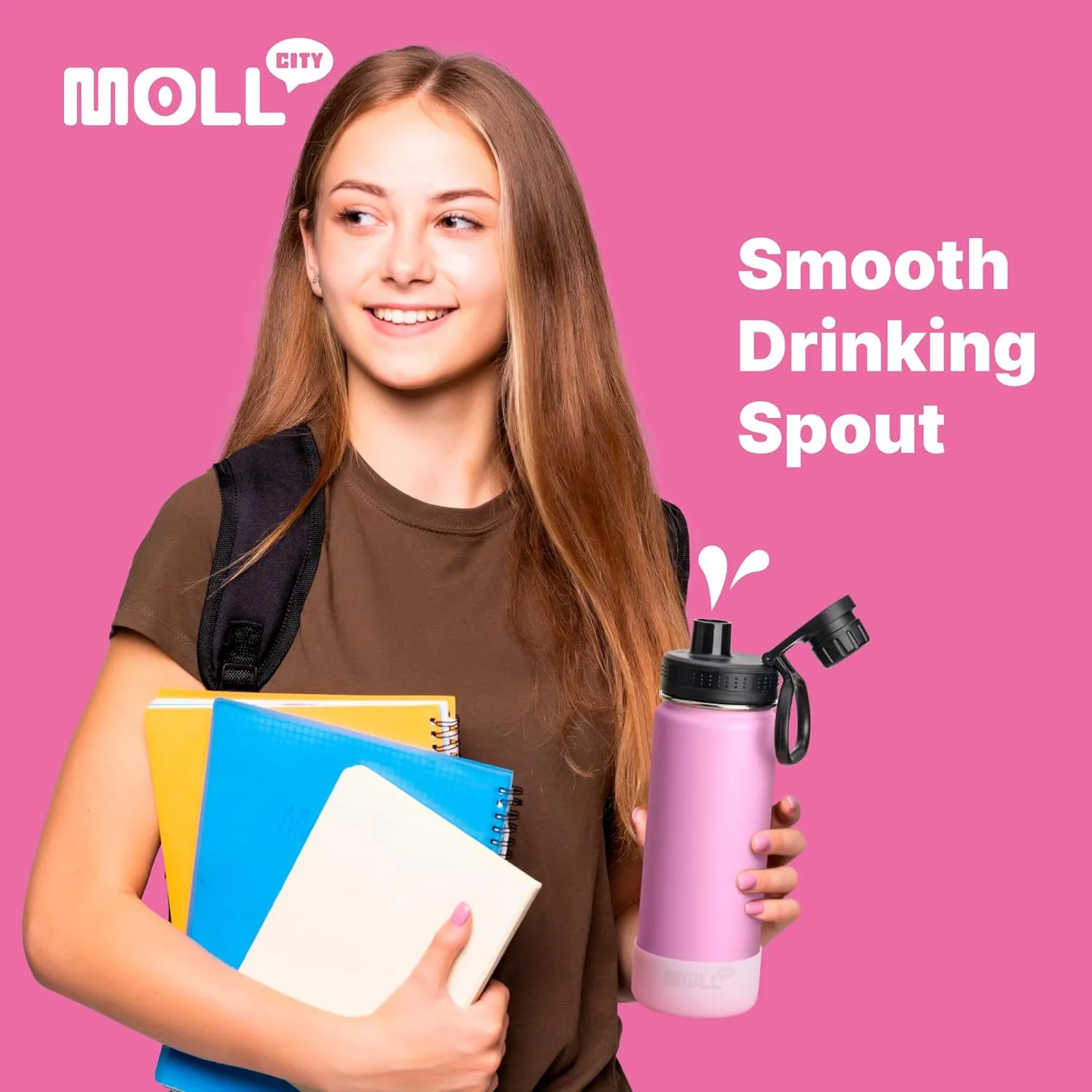 Kids Water Bottle for School 16 oz Stainless Steel Double Wall Vacuum Insulated Sports Water Bottle Leak Proof-Reusable Metal Flask with Silicone Boot for Travel, BPA-Free(Grass Green)