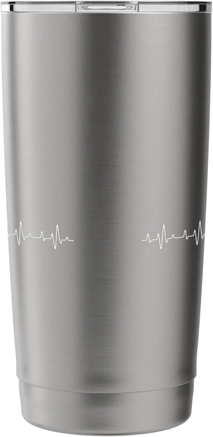 Kitesurfing Heartbeat - Kiteboarding Windsurfing Kitesurfer Stainless Steel Insulated Tumbler