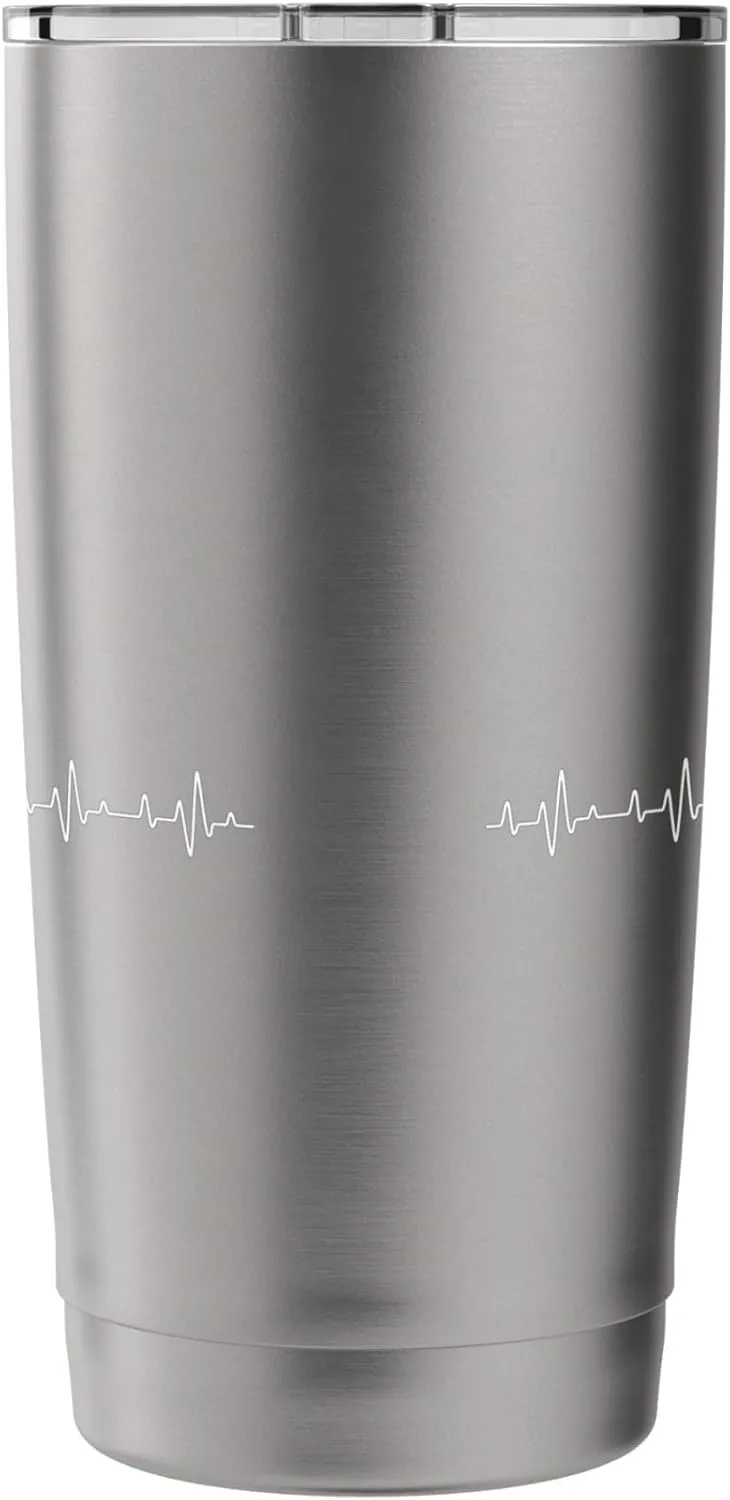 Kitesurfing Heartbeat - Kiteboarding Windsurfing Kitesurfer Stainless Steel Insulated Tumbler