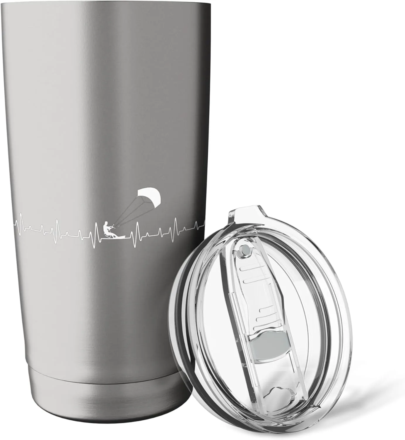 Kitesurfing Heartbeat - Kiteboarding Windsurfing Kitesurfer Stainless Steel Insulated Tumbler