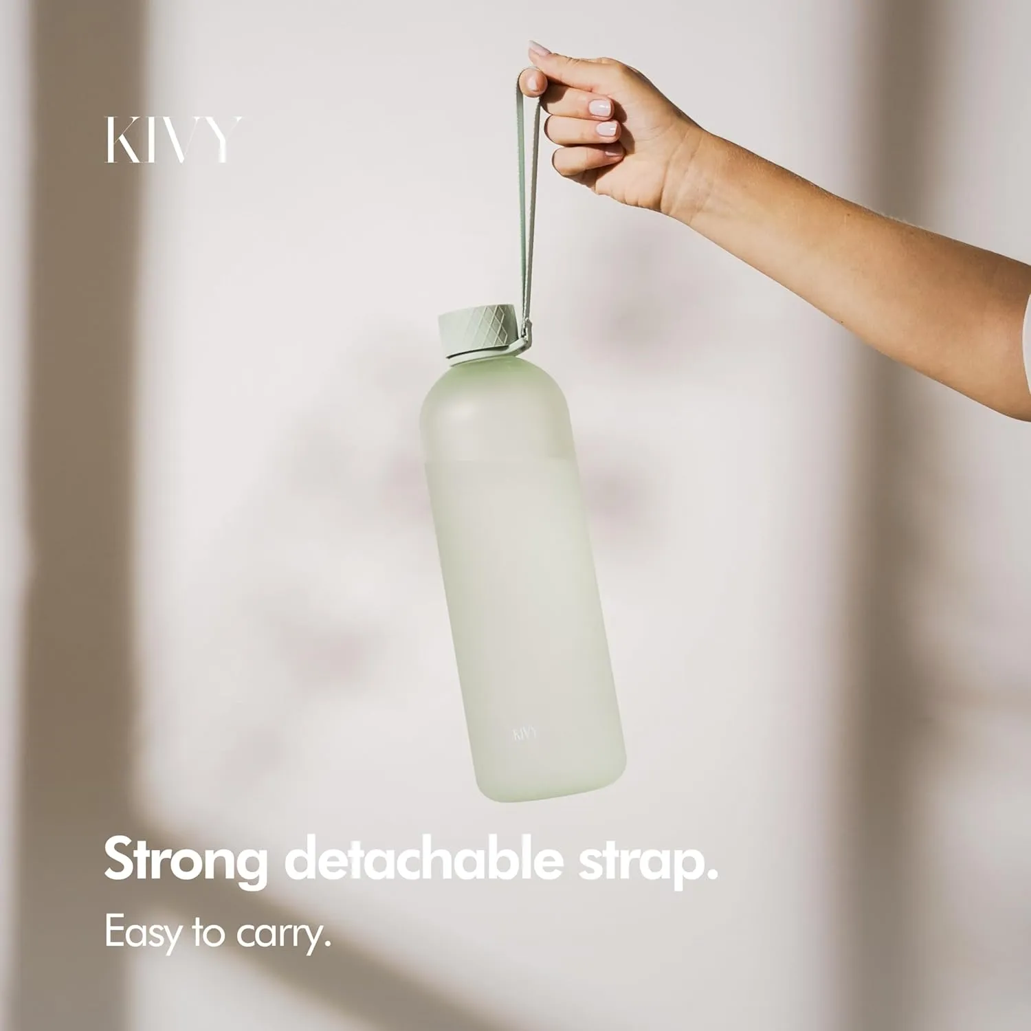 KIVY Large Water Bottle 50oz [Lightweight & Shatterproof] Fits Backpack & Cupholder for Travel, Sports, School - Extra large bottle no straw - 1.5 Liter bottles - 50oz Water bottle Green
