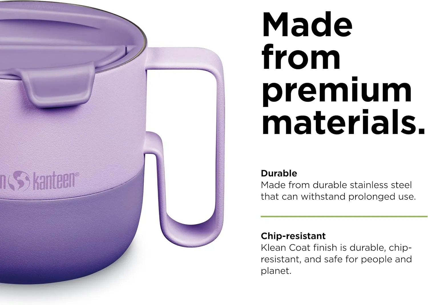 Klean Kanteen 16 oz Rise Tumbler - Insulated, Reusable Stainless Steel Tumbler - Dishwasher Safe & BPA Free - Lilac